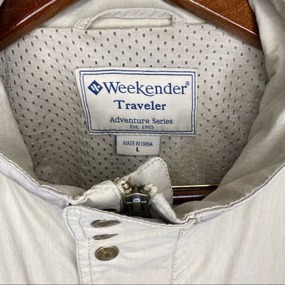 Weekend Traveler Men's Travel Convertible Jacket Correspondent Light Tan Large - Picture 5 of 16